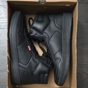 Levi's Men's Size 12 Black Leather High-Top Shoes